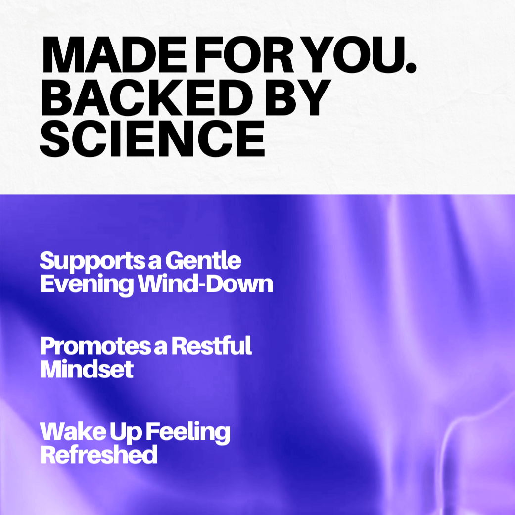 Promotional text about a product or service with a purple gradient background