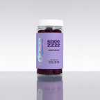 Jar of snooze sleep support gummies on a white background